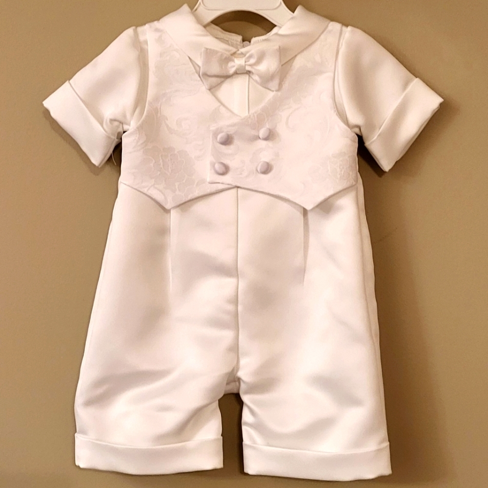 One piece white satin outfit